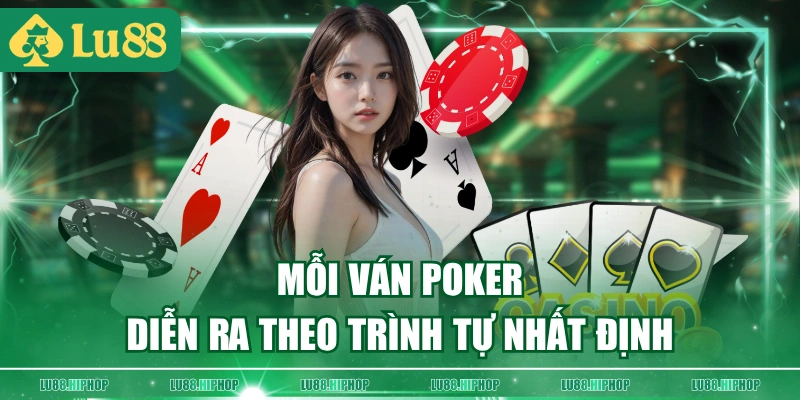 Mỗi ván Poker diễn ra theo trình tự nhất định