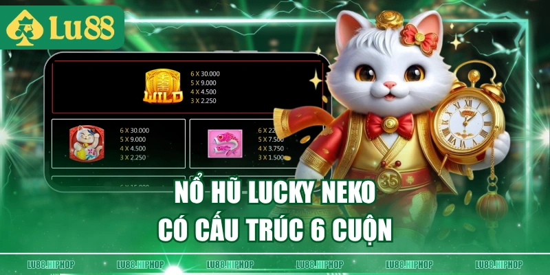 Nổ Hũ Lucky Neko có cấu trúc 6 cuộn